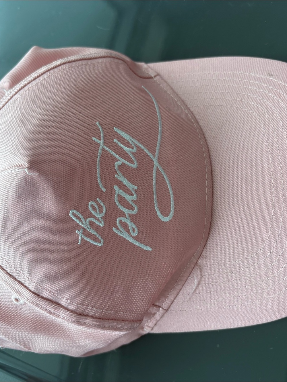 Soft Pink Embroidered Script Baseball Cap